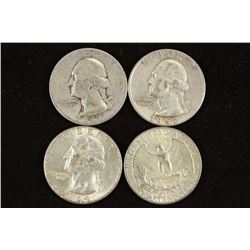 1941,57-D,64 & 64-D WASHINGTON SILVER QUARTERS