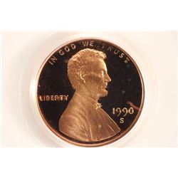 1990-S LINCOLN CENT PCGS PR69RD DCAM