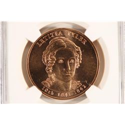 2009 LETITIA TYLER BRONZE MEDAL NGC BRILLIANT UNC