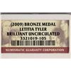 Image 3 : 2009 LETITIA TYLER BRONZE MEDAL NGC BRILLIANT UNC