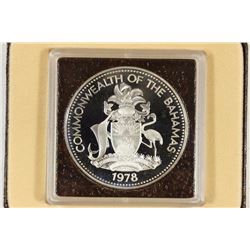 1978 BAHAMAS $10 SILVER PROOF 700 GRAINS OF .500