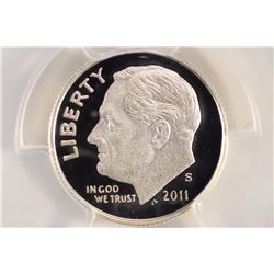 2011-S SILVER ROOSEVELT DIME PCGS PR70 DCAM