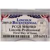 Image 3 : 2009-D LINCOLN PROFESSIONAL CENT PCGS MS65RD