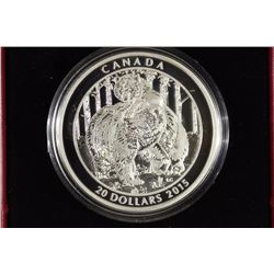 2015 CANADA $20 FINE SILVER COIN PROOF GRIZZLY