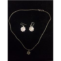 STERLING SILVER NECKLACE W/ EARRINGS