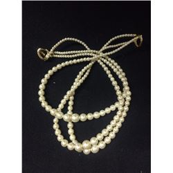STERLING SILVER PIN W/ PEARL NECKLACE