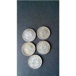 1940'S KING GEORGE CANADIAN SILVER DIMES