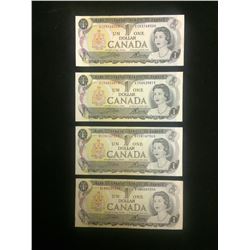 1973 UNCIRCULATED ONE DOLLAR CANADIAN BANK NOTES