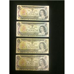 1973 UNCIRCULATED ONE DOLLAR CANADIAN BANK NOTES
