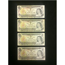 1973 UNCIRCULATED ONE DOLLAR CANADIAN BANK NOTES