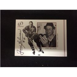 AUTOGRAPHED FLEER LEGACY JEAN BELIVEAU HOCKEY CARD