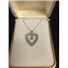 Image 1 : STERLING SILVER & SAPPHIRE NECKLACE W/ HEART PENDANT