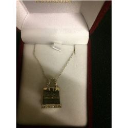 925 SILVER & SAPPHIRE TIFFANY LOCK NECKLACE