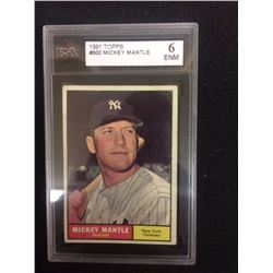 1961 TOPPS #300 MICKEY MANTLE BASEBALL TRADING CARD 6 ENM
