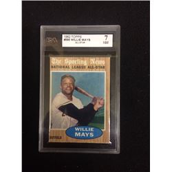 1962 TOPPS #395 WILLIE MAYS ALL-STAR BASEBALL CARD 7 NM