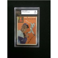 1954 TOPPS #1 TED WILLIAMS BASEBALL TRADING CARD 6 ENM