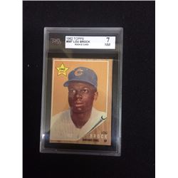 1962 TOPPS #387 LOU BROCK ROOKIE BASEBALL CARD 7 NM