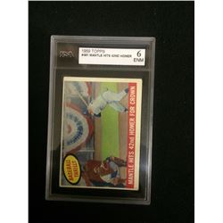 1959 TOPPS #461 MANTLE HITS 42ND HOMER BASEBALL CARD 6 ENM