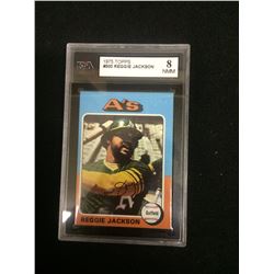 1975 TOPPS #300 REGGIE JACKSON BASEBALL TRADING CARD 8 NMM