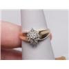 Image 1 : 10K  .30 Carat Diamond Cluster Ring