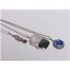 Image 1 : 3 Sterling & Gemstone Pendant Necklaces