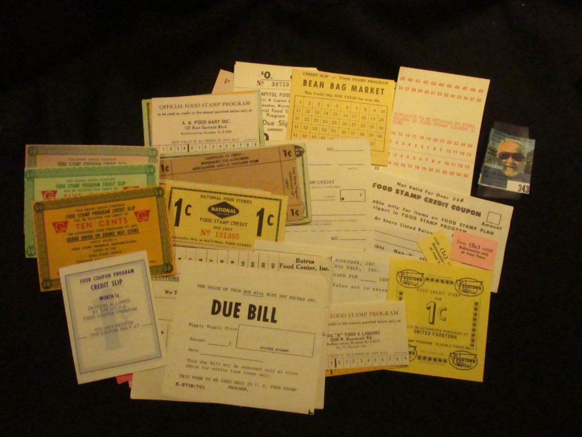 (51) Different Food Stamp Money Currency.