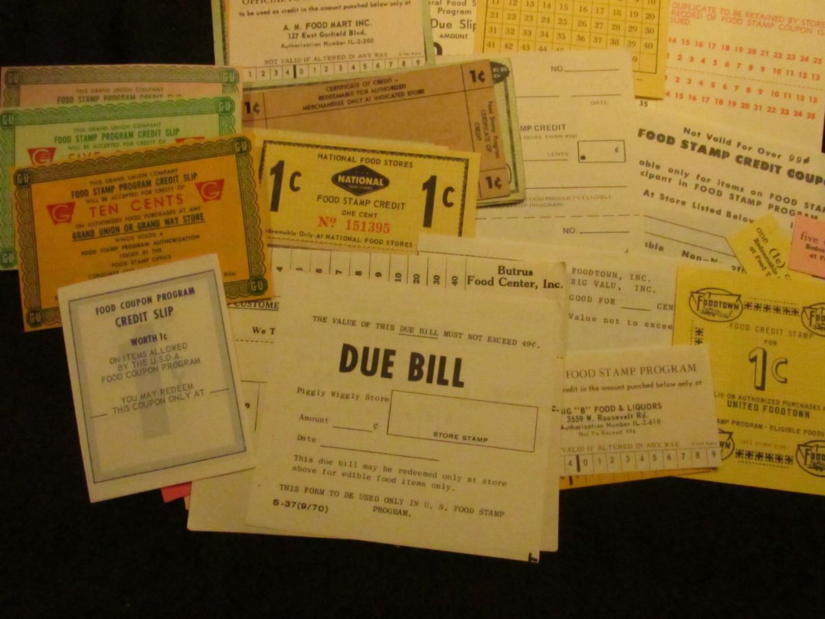 (51) Different Food Stamp Money Currency.