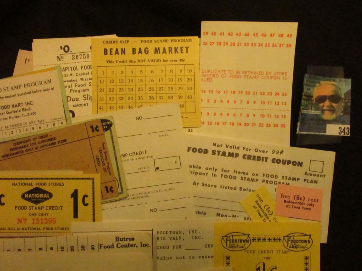 (51) Different Food Stamp Money Currency.