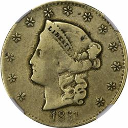 1851 San Francisco Standard Mint $5. Kagin-1 (page 352 of Private Gold Coins and Patterns of the Uni