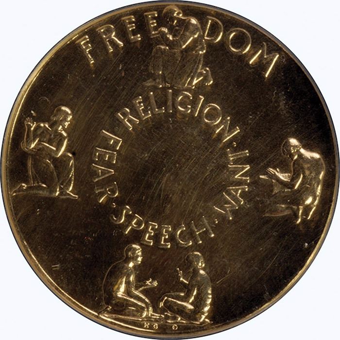 A 3 piece Set of 1946 United Nations Monetary Patterns, made in Gold ...