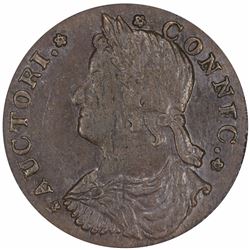 1787 Connecticut copper. Draped Bust Left. M.41.3-Y (R.2). MS61 BN PCGS.