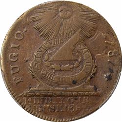 1787 Fugio Copper. Pointed rays, cross after date, no cinquefoils, UNITED STATES. XF45 PCGS.
