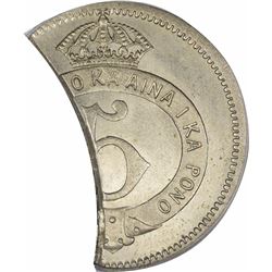 Provisional Lot of the (7) 1881 Hawaii Five-Cent Fragments. This lot will open at 5% over the final