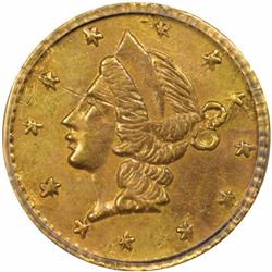 No Date (1853) Round ¼ Dollar, BG-203. Die State I (perfect dies). Genuine, Mount Removed PCGS.