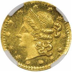 1853 Round ¼ Dollar, BG-214. UNC Details, Rev. Planchet Flaw NGC.