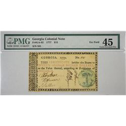 GA-92. 1777. $15 Colonial Note. PMG Choice Extremely Fine 45.