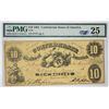 Image 1 : T-10, PF-16. 1861 $10 Confederate Note. PMG Very Fine 25.