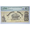 Image 1 : T-18, PF-20. 1861 $20 Confederate Note. PMG Choice Uncirculated 63 EPQ.
