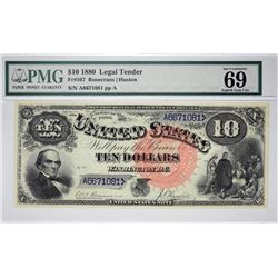 Fr. 107. 1880 $10 Legal Tender Note. PMG Superb Gem Uncirculated 69 EPQ.