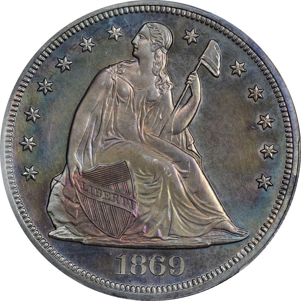 1869 Genuine – Questionable Color – Proof Details PCGS.