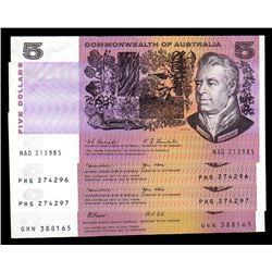 Australia, Five Dollars, Accumulation, 1967-91 (R.202, 208 (2), 213)