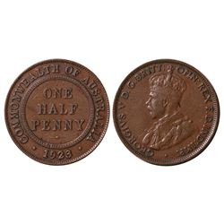Australia, KGV, Halfpenny, 1923