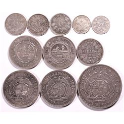 South Africa, Threepence - Crown, 1892-96