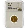 Image 1 : 1915 $5 Indian Head Half Eagle Gold Coin NGC AU58