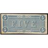 Image 2 : 1864 $5 The Confederate States of America Note