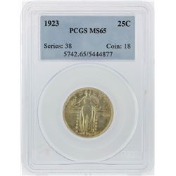 1923 Standing Liberty Silver Quarter PCGS Graded MS65