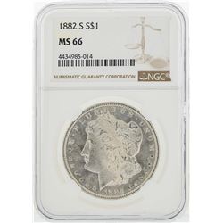 1882-S $1 Morgan Silver Dollar Coin NGC MS66