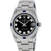 Image 1 : Rolex Midsize Stainless Steel Sapphire and Diamond DateJust Wristwatch