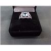 Image 2 : RING - PRINCESS FACETED LIVELY BLUE TOPAZ IN STERLING SILVER SETTING - RETAIL ESTIMATE $275