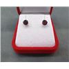 Image 2 : EARRINGS- 2 CTW ROUND FACETED GARNET IN STUD DESIGNED STERLING SILVER SETTING - RETAIL ESTIMATE $200